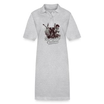 Culture rockabilly Style de musique rétro - Robe polo bio PAIGER Stanley/Stella Femme - gris chiné - Devant