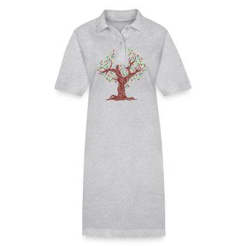 Arbre de l’autisme - Robe polo bio PAIGER Stanley/Stella Femme - gris chiné - Devant