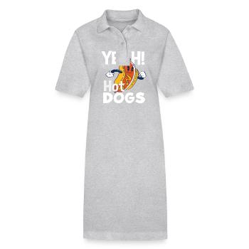 Hot-dogs pour les amateurs de hot-dogs - Robe polo bio PAIGER Stanley/Stella Femme - gris chiné - Devant