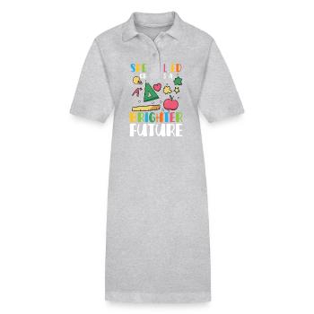 L’éducation spécialisée crée un avenir meilleur grâce à - Robe polo bio PAIGER Stanley/Stella Femme - gris chiné - Devant