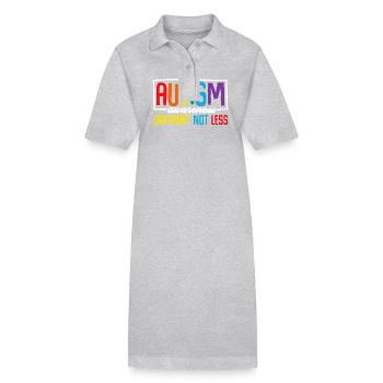 Autism Awareness Different Not Less - Stanley/Stella PAIGER Organic Women’s Polo Dress - heather grey - Front