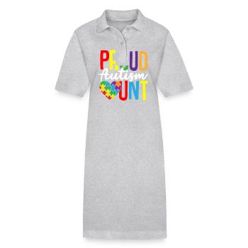 Casse-tête de l’autisme - Tante fière de l’autisme - Robe polo bio PAIGER Stanley/Stella Femme - gris chiné - Devant