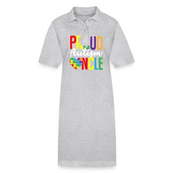 Puzzle de l’autisme - Oncle Fier Autiste - Robe polo bio PAIGER Stanley/Stella Femme - gris chiné - Devant