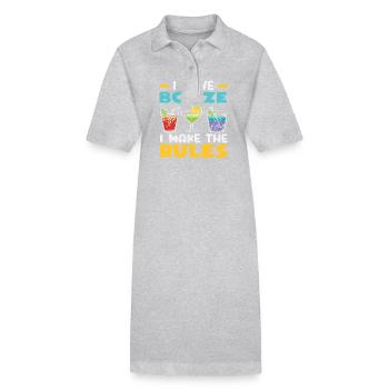 I have liquor I make the rules Bartender - Stanley/Stella PAIGER Organic Women’s Polo Dress - heather grey - Front