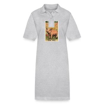 Schweine Schwein - Stanley/Stella Frauen Bio-Polokleid PAIGER - Grau meliert - Vorne
