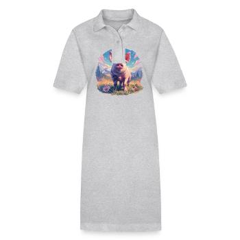 Cochon Cochon - Robe polo bio PAIGER Stanley/Stella Femme - gris chiné - Devant