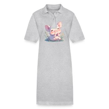 Cochon Cochon - Robe polo bio PAIGER Stanley/Stella Femme - gris chiné - Devant