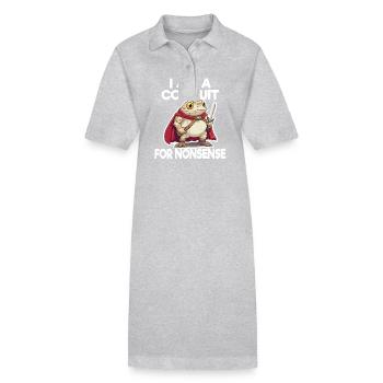 I'm A Channel For Nonsense Frog Illustration - Stanley/Stella PAIGER Organic Women’s Polo Dress - heather grey - Front
