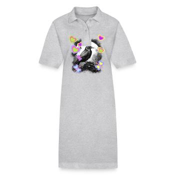 Nature Mystique Printemps Oiseau Corbeau Corbeau Enfants - Robe polo bio PAIGER Stanley/Stella Femme - gris chiné - Devant