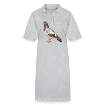 Tauben Taube - Stanley/Stella Frauen Bio-Polokleid PAIGER - Grau meliert - Vorne