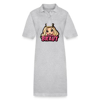 Team Braut Hochzeit Junggesellin - Stanley/Stella Frauen Bio-Polokleid PAIGER - Grau meliert - Vorne