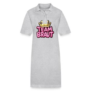 Team Braut Spruch Junggesellin - Stanley/Stella Frauen Bio-Polokleid PAIGER - Grau meliert - Vorne