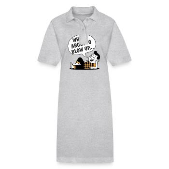 WHO`S ABOUT TO BLOW UP - Stanley/Stella Frauen Bio-Polokleid PAIGER - Grau meliert - Vorne