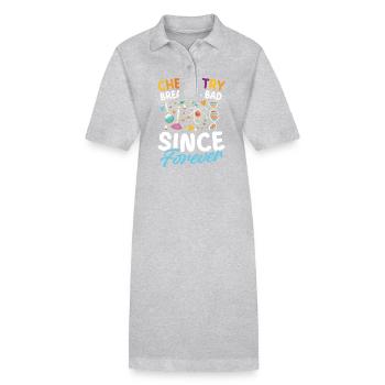 Chemistry Breaking For Ages STEM Education - Stanley/Stella PAIGER Organic Women’s Polo Dress - heather grey - Front