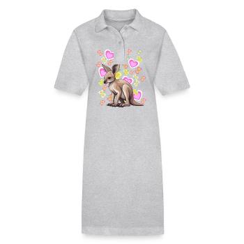 Kangourou Kids Australie Zoo Zoo Animaux du zoo - Robe polo bio PAIGER Stanley/Stella Femme - gris chiné - Devant