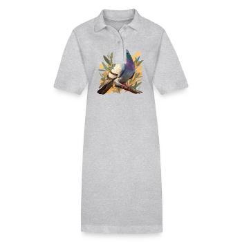 Tauben Taube - Stanley/Stella Frauen Bio-Polokleid PAIGER - Grau meliert - Vorne