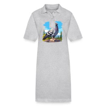Tauben Taube - Stanley/Stella Frauen Bio-Polokleid PAIGER - Grau meliert - Vorne