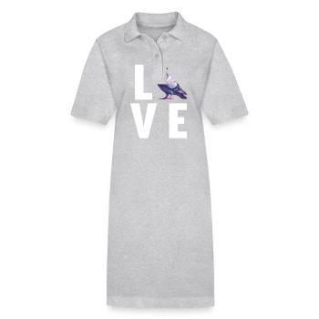 Tauben Taube - Stanley/Stella Frauen Bio-Polokleid PAIGER - Grau meliert - Vorne