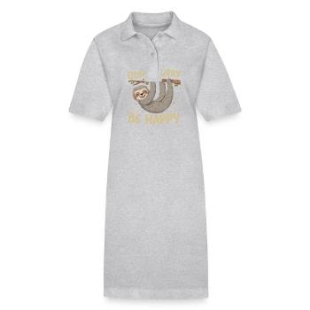 Soyez détendu avec le dicton de paresseux - Robe polo bio PAIGER Stanley/Stella Femme - gris chiné - Devant