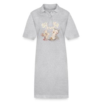 Summer Fun Eule mit Ventilator - Stanley/Stella Frauen Bio-Polokleid PAIGER - Grau meliert - Vorne