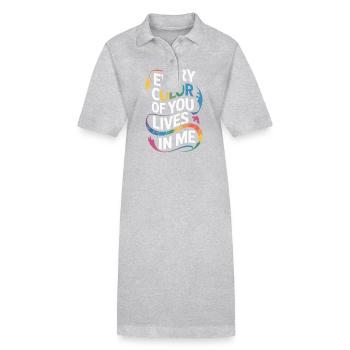 Frères et sœurs autistes - Robe polo bio PAIGER Stanley/Stella Femme - gris chiné - Devant