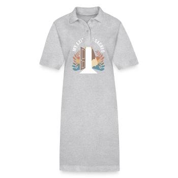 Former religious community survivors - Stanley/Stella PAIGER Organic Women’s Polo Dress - heather grey - Front