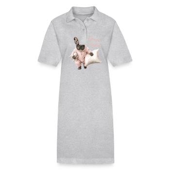 Französische Bulldogge Gute Nacht Süßer Traum - Stanley/Stella Frauen Bio-Polokleid PAIGER - Grau meliert - Vorne