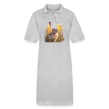 Hasen Hase - Stanley/Stella Frauen Bio-Polokleid PAIGER - Grau meliert - Vorne