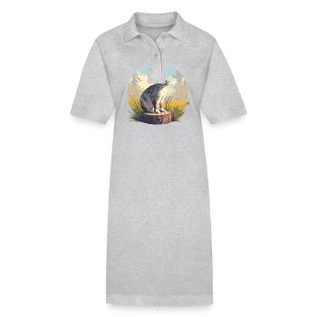 Hasen Hase - Stanley/Stella Frauen Bio-Polokleid PAIGER - Grau meliert - Vorne