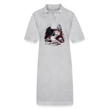Dunkler Engel Mit Rosen Und Schädel - Stanley/Stella Frauen Bio-Polokleid PAIGER - Grau meliert - Vorne