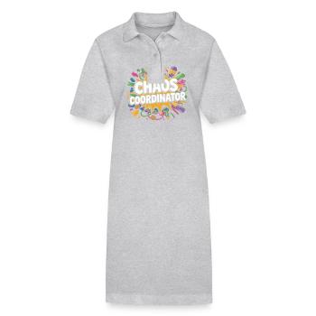 Vorschullehrer Frühes Lernen Held Spaß - Stanley/Stella Frauen Bio-Polokleid PAIGER - Grau meliert - Vorne