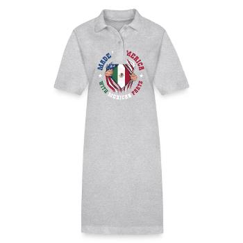 Fabriqué en Amérique avec des pièces mexicaines - Robe polo bio PAIGER Stanley/Stella Femme - gris chiné - Devant