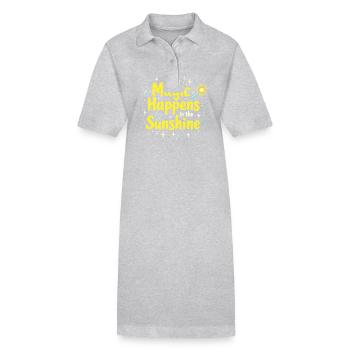 Sommer Hexen Beach Hexe Ästhetische Sonnenmagie - Stanley/Stella Frauen Bio-Polokleid PAIGER - Grau meliert - Vorne