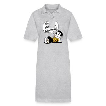 Qui a le bourreau de travail - Robe polo bio PAIGER Stanley/Stella Femme - gris chiné - Devant