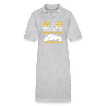 Attention, évitez les blessures, joueurs de Cornhole - Robe polo bio PAIGER Stanley/Stella Femme - gris chiné - Devant