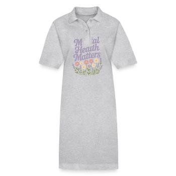 Mental Health matters - Stanley/Stella Frauen Bio-Polokleid PAIGER - Grau meliert - Vorne