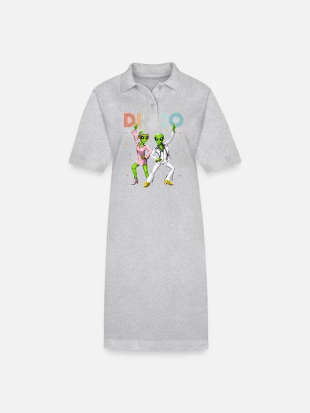 Disco-Außerirdische - Stanley/Stella Frauen Bio-Polokleid PAIGER - Grau meliert