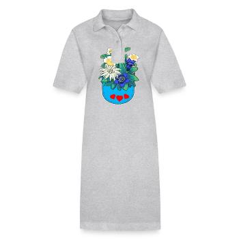 Alps Flowers Austria Tyrol Switzerland Flower - Stanley/Stella PAIGER Organic Women’s Polo Dress - heather grey - Front