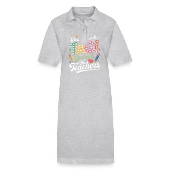 Teachers Parents School Graduation - Stanley/Stella PAIGER Organic Women’s Polo Dress - heather grey - Front