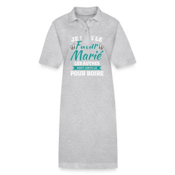 Ich bin der Bräutigam in spe Humor Geschenk an Bräutigam - Stanley/Stella Frauen Bio-Polokleid PAIGER - Grau meliert - Vorne