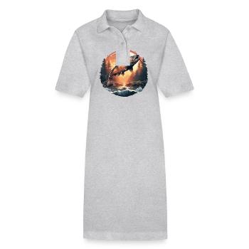 Lachse Lachs - Stanley/Stella Frauen Bio-Polokleid PAIGER - Grau meliert - Vorne