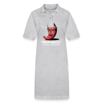 Neuro Spicy – Too spicy for boring minds - Stanley/Stella PAIGER Organic Women’s Polo Dress - heather grey - Front