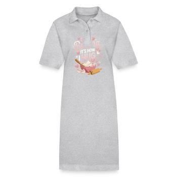 Cuisiner C’est comme ça que j’étreins un style de cuisine chaleureux - Robe polo bio PAIGER Stanley/Stella Femme - gris chiné - Devant