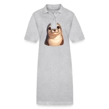 Lions de mer Lion de mer - Robe polo bio PAIGER Stanley/Stella Femme - gris chiné - Devant