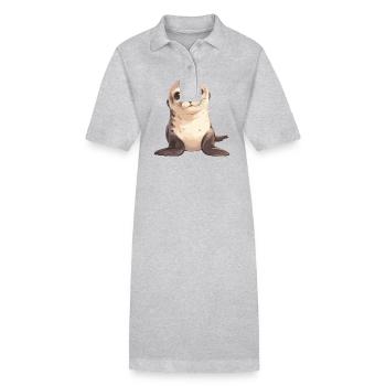 Lions de mer Lion de mer - Robe polo bio PAIGER Stanley/Stella Femme - gris chiné - Devant