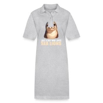 Lions de mer Lion de mer - Robe polo bio PAIGER Stanley/Stella Femme - gris chiné - Devant
