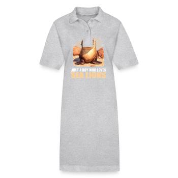Lions de mer Lion de mer - Robe polo bio PAIGER Stanley/Stella Femme - gris chiné - Devant