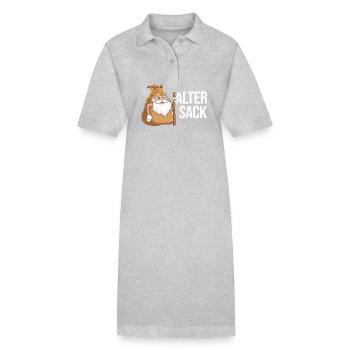 Old Sack Funny Cartoon Design With Funny - Stanley/Stella PAIGER Organic Women’s Polo Dress - heather grey - Front