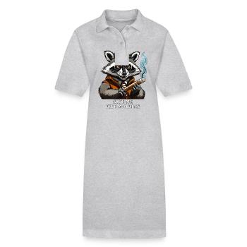 RACCOON JOINT GIVE ME FIVE MINUTES - Stanley/Stella PAIGER Organic Women’s Polo Dress - heather grey - Front