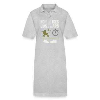 Crèche Papa Paternité Fierté - Robe polo bio PAIGER Stanley/Stella Femme - gris chiné - Devant